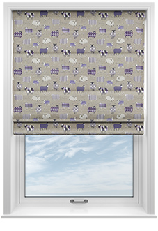 Baa Baa, Lavender - Twist&Fit Roman Blind